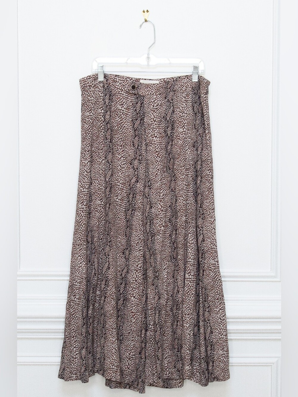 Anthropologie Wide Leg High Rise Pants Snakeskin Animal Print Size 12 Boho Flowy - Picture 4 of 8